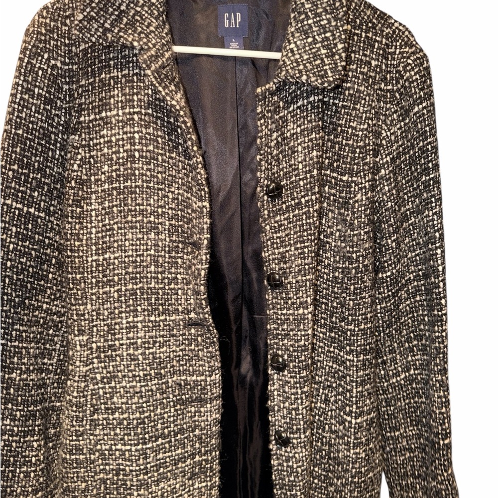 GAP Women's Classic Black and White Pea Coat